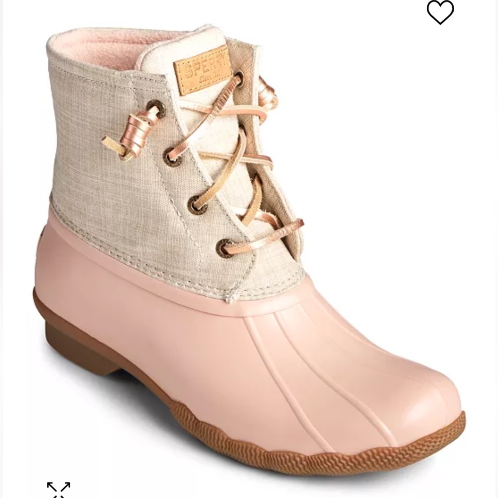 Sperry Girls Saltwater Duck Boot  Rose Glitter 8
